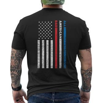 All-American Dad Patriotic Usa Flag Fathers Day Gift Mens Back Print T-shirt - Seseable