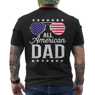 All American Dad - Usa Flag 4Th Of July Matching Sunglass Mens Back Print T-shirt - Thegiftio UK