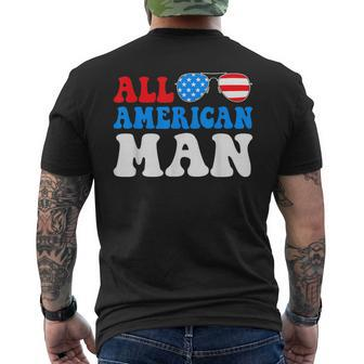 All American Man American Flag 4Th Of July Patriotic Mens Back Print T-shirt | Mazezy