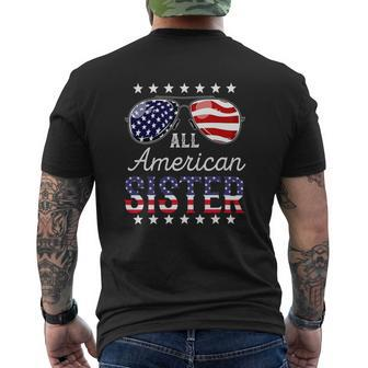All American Sister 4Th Of July Sunglasses Family Mens Back Print T-shirt - Monsterry