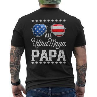 All American Ultra Maga Papa 4Th Of July Sunglasses Mens Back Print T-shirt | Mazezy