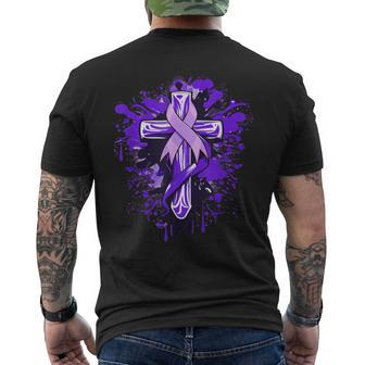 All Cancer Awareness Cross  All Cancer Month  Mens Back Print T-shirt