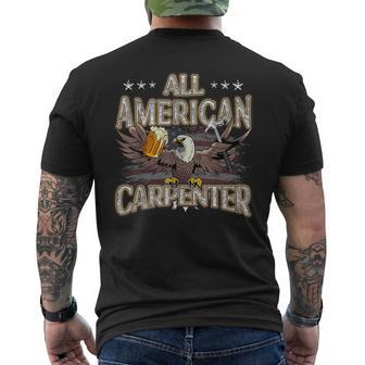 All Patriotic Carpenter American Flag Usa 4Th Of July Mens Back Print T-shirt | Mazezy