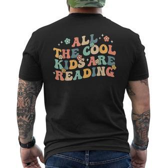 All The Cool Kids Are Reading Groovy Book Lovers World Book Reading Funny Designs Funny Gifts Mens Back Print T-shirt | Mazezy DE