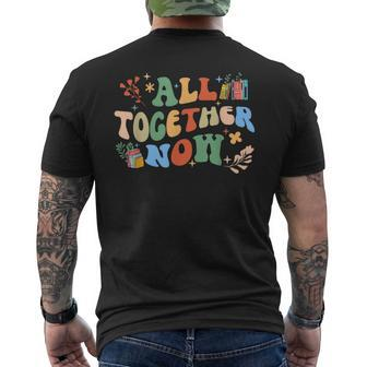 All Together Now Summer Reading 2023 Groovy Funny Book Lover Reading Funny Designs Funny Gifts Mens Back Print T-shirt | Mazezy