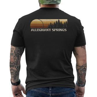 Alleghany Springs Va Vintage Evergreen Sunset Eighties Men's T-shirt Back Print | Mazezy