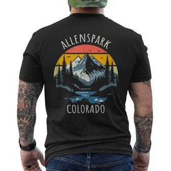 Allenspark Colorado Usa Retro Style Mountain Men's T-shirt Back Print | Mazezy
