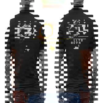 Alleyton Texas 2024 Total Solar Eclipse Men's T-shirt Back Print | Mazezy