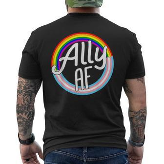 Ally Af Trans Flag Love Equality Lgbt Pride Flag Love Gay Men's T-shirt Back Print | Mazezy