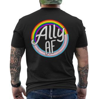 Ally Af Trans Flag Love Equality Lgptq Pride Flag Love Gay Mens Back Print T-shirt | Mazezy