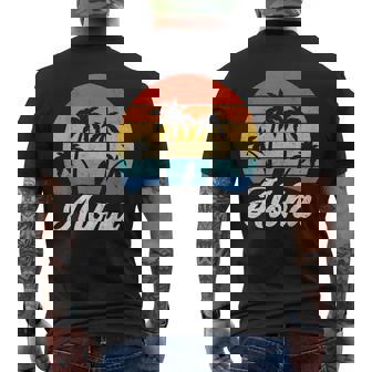 Aloha Hawaii Hawaiian Island Palm Beach Surfboard Surf Mens Back Print T-shirt | Mazezy