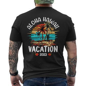 Aloha Hawaii Hawaiian Vacation 2023 Matching Family Group Mens Back Print T-shirt - Seseable