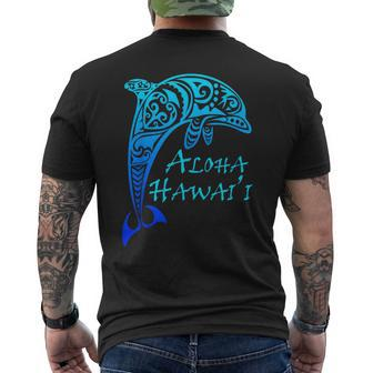 Aloha Hawaii Vintage Hawaiian Island Tribal Dolphin Classic Men's T-shirt Back Print | Mazezy