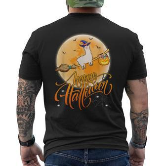Alpaca Ride Witch Shotgun Moon Vintage Alpaca Halloween Moon Funny Gifts Mens Back Print T-shirt | Mazezy