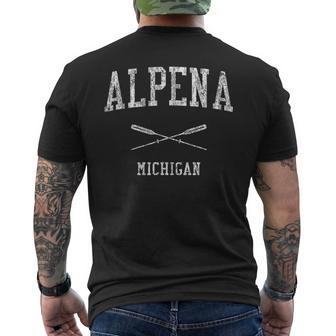 Alpena Michigan Mi Vintage Nautical Sports Men's T-shirt Back Print | Mazezy