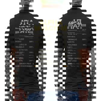 Alpha Name Gift Alpha Facts Mens Back Print T-shirt | Seseable CA