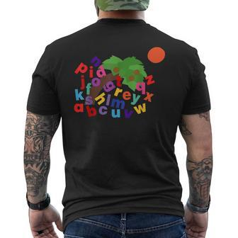 Alphabet Letters Boom Boom Tree Men's T-shirt Back Print - Monsterry AU