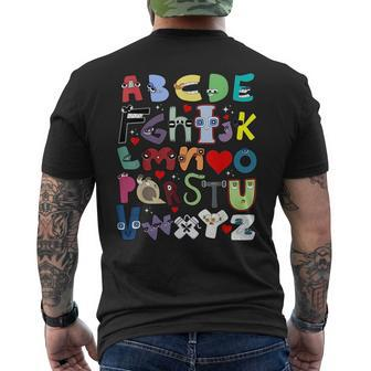 Alphabet Lore A-Z I Love You Letter For Kids Boys And Girls Mens Back Print T-shirt | Mazezy