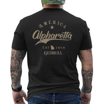 Alpharetta Ga Georgia Men's T-shirt Back Print | Mazezy