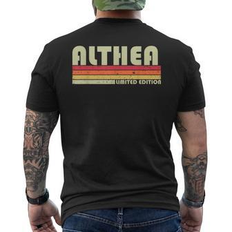 Althea Gift Name Personalized Retro Vintage 80S 90S Birthday 90S Vintage Designs Funny Gifts Mens Back Print T-shirt | Mazezy