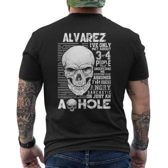 Alvarez Name Gift Alvarez Ively Met About 3 Or 4 People Mens Back Print T-shirt - Seseable