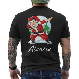 Alvarez Name Gift Santa Alvarez Mens Back Print T-shirt - Seseable
