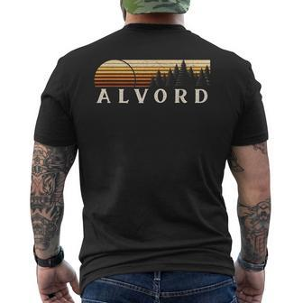 Alvord Ia Vintage Evergreen Sunset Eighties Retro Men's T-shirt Back Print | Mazezy