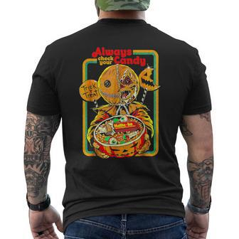 Always Check Your Candy Trick Or Treat Halloween Men's T-shirt Back Print - Monsterry DE