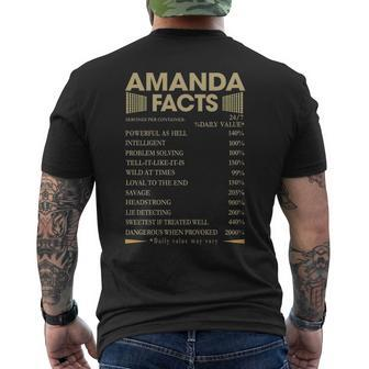 Amanda Name Gift Amanda Facts V3 Mens Back Print T-shirt - Seseable
