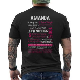 Amanda Name Gift Amanda Name Mens Back Print T-shirt - Seseable