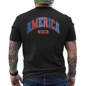 America 4Th Of July Retro Usa Memorial Day America Baseball Mens Back Print T-shirt | Mazezy