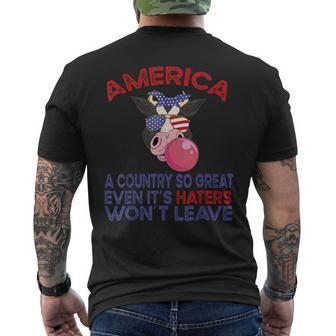 America A Country So Great Even Its Haters Wont Leave Farm Farm Funny Gifts Mens Back Print T-shirt | Mazezy UK