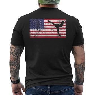 America Flag Ice Skating Skater Patriotic 4Th Of July Patriotic Funny Gifts Mens Back Print T-shirt | Mazezy