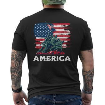 America Military Soldiers Veteran Usa Flag Mens Back Print T-shirt - Monsterry UK