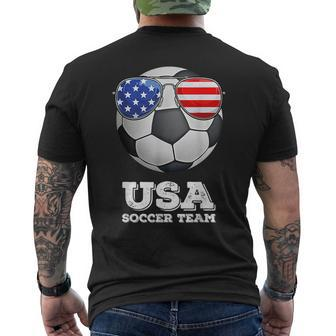 America National Soccer Team Football Sunglasses Us Flag Mens Back Print T-shirt - Monsterry DE