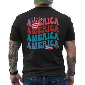 America Patriotic 4Th Fourth Of July Independence Day Men's Crewneck Short Sleeve Back Print T-shirt - Monsterry