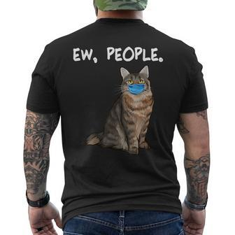 American Bobtail Ew People Cat Wearing Face Mask Men's T-shirt Back Print | Mazezy UK