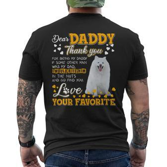 American Eskimo Dog Dear Daddy Thank You For Being My Daddy Mens Back Print T-shirt - Monsterry