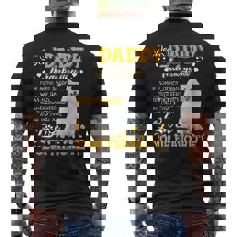 American Eskimo Dog Dear Daddy Thank You For Being My Daddy Mens Back Print T-shirt - Monsterry