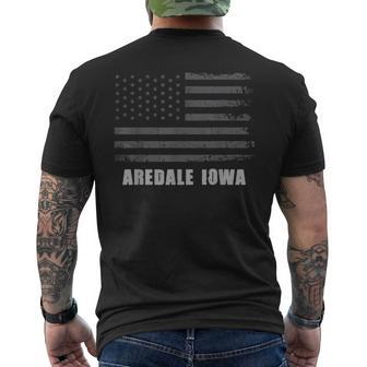 American Flag Aredale Iowa Usa Patriotic Souvenir Men's T-shirt Back Print | Mazezy