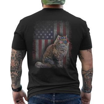 American Flag Best Ragamuffin Dad Ever Cat Dad Men's T-shirt Back Print | Mazezy