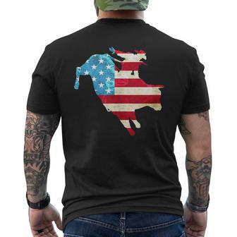 American Flag Bull Rider Gift Retro Rodeo Bull Riding Rodeo Funny Gifts Mens Back Print T-shirt | Mazezy
