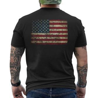 American Flag Distressed Usa Patriotic 4Th Of July Men Women  Mens Back Print T-shirt