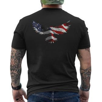 American Flag Eagle Usa 4Th Of July Patriotic Mens Back Print T-shirt | Mazezy