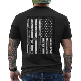 American Flag My Rights Dont End Where Your Feelings Begin Mens Back Print T-shirt | Mazezy