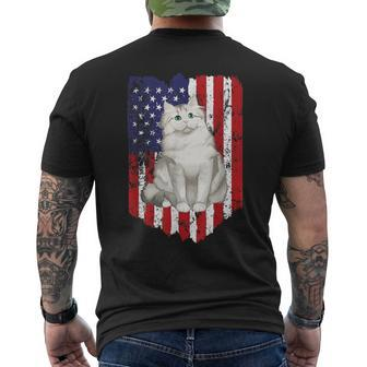 American Flag Ragamuffin 4Th Of July Cat Men's T-shirt Back Print | Mazezy