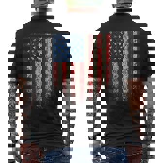 American Flag Ragged Usa Flag Red White Blue Usa Funny Gifts Mens Back Print T-shirt | Mazezy