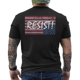 American Flag Resist Upside Down United States T Men's T-shirt Back Print | Mazezy