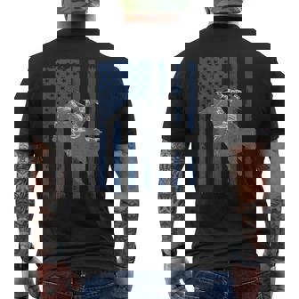 American Flag Retro Bull Riding Gift Bull Rider Mens Back Print T-shirt | Mazezy