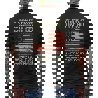 American Flag My Rights Dont End Where Your Fears Begin Men's Back Print T-shirt | Mazezy